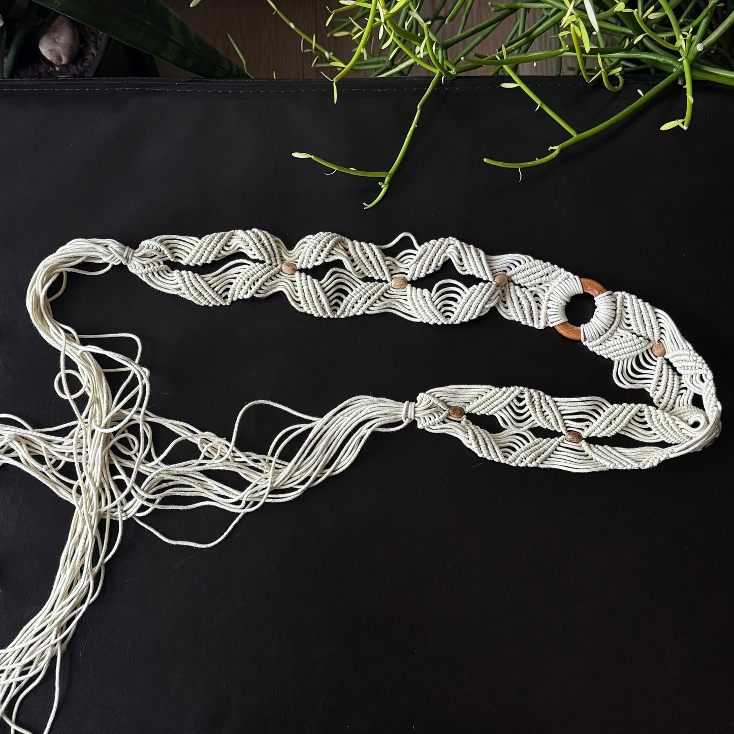 Beige Macrame Belt