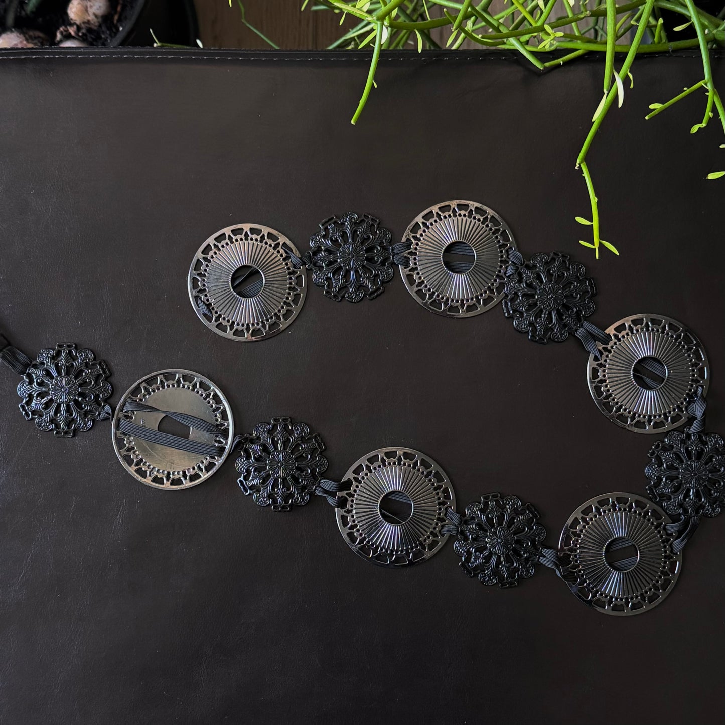 Black & Dark Silver Belt