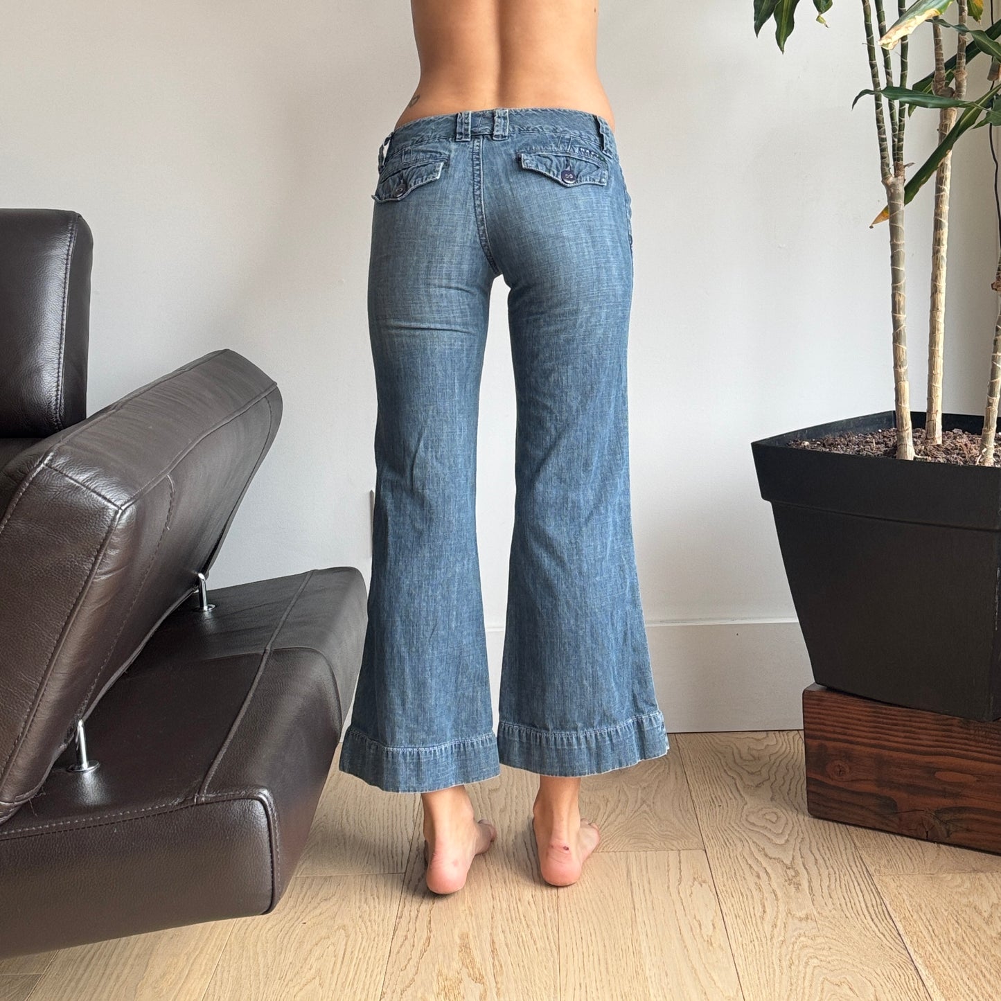 Blue Lowrise Flared Jeans