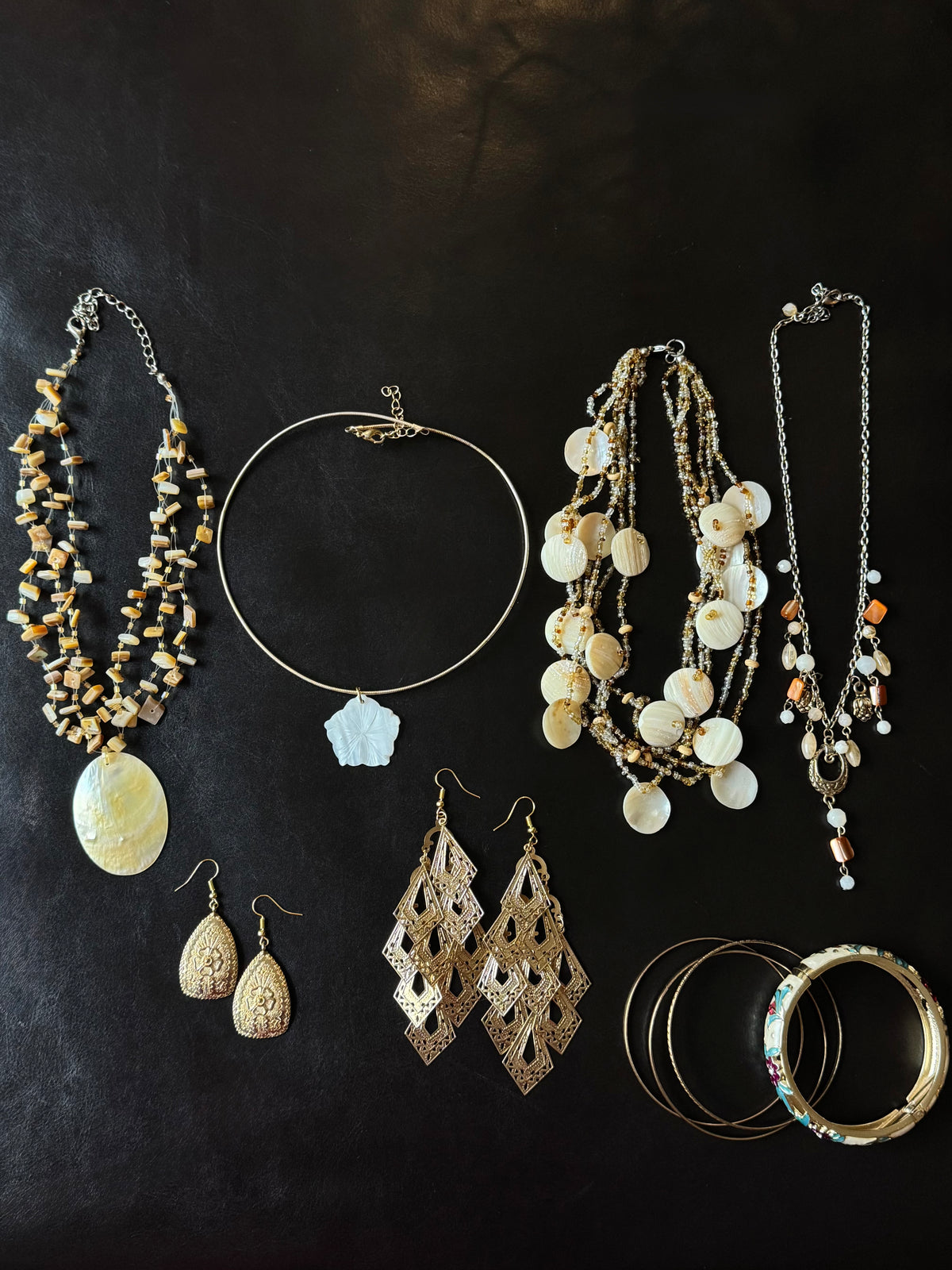 Gold & Shell Jewelry Set