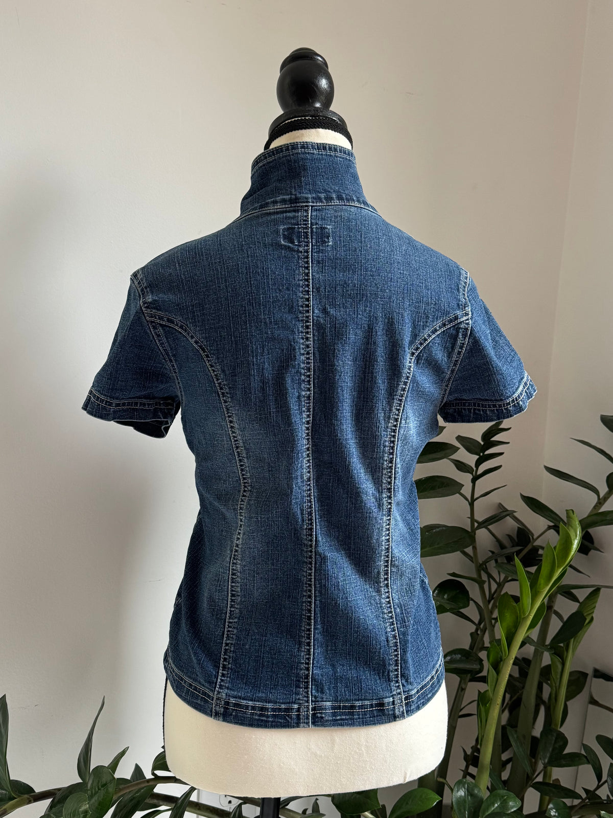 Blue Thrifted Denim Top