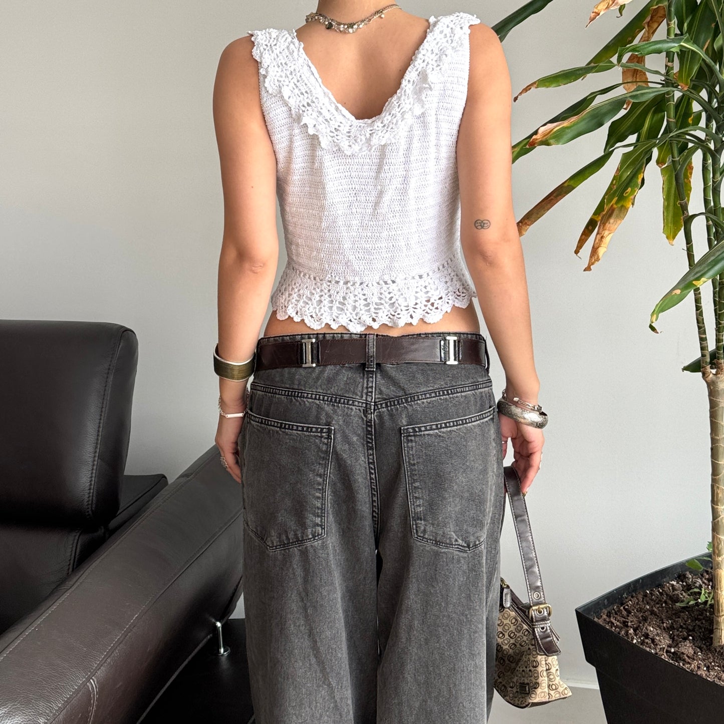 White Crochet Top