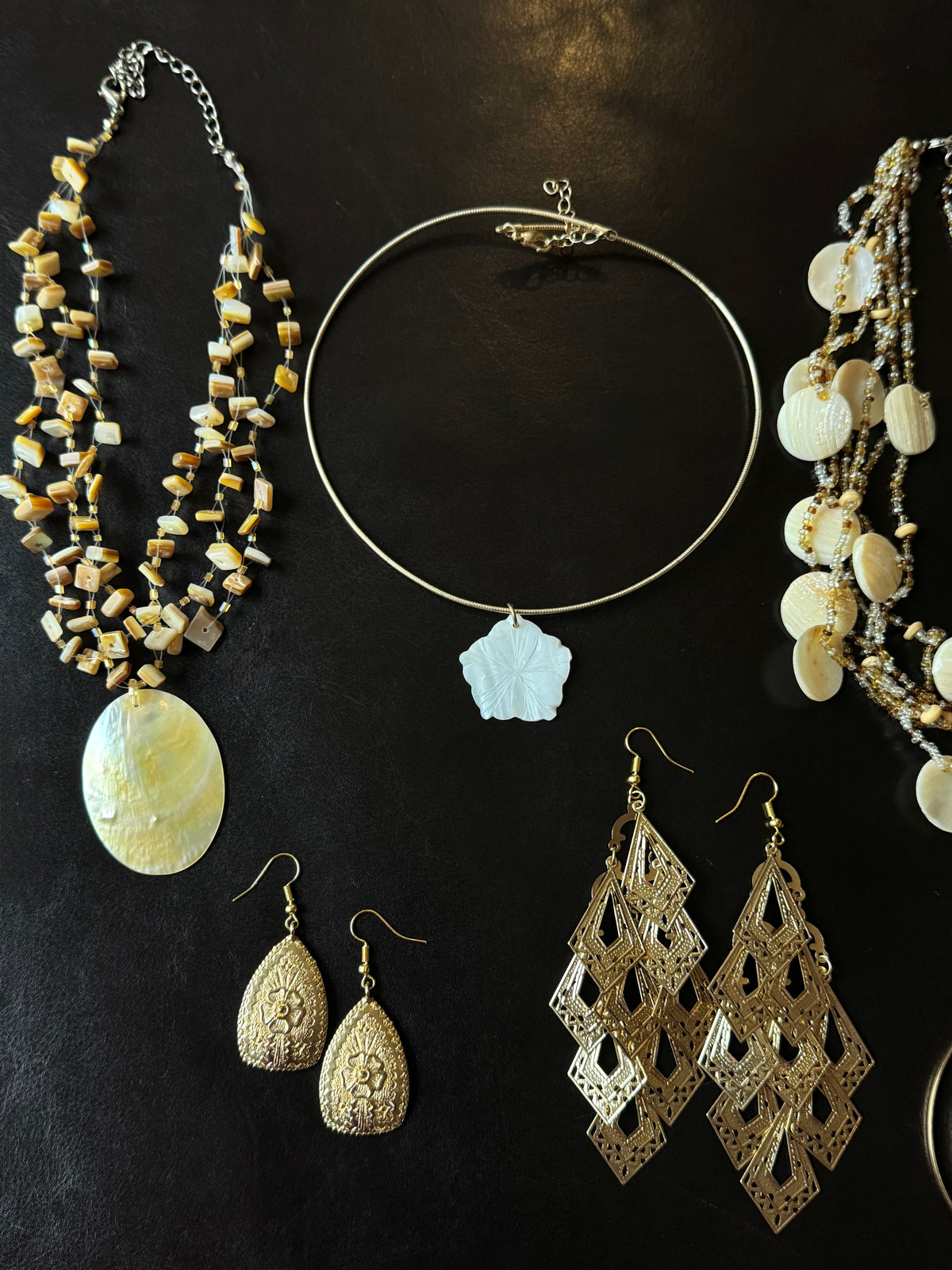 Gold & Shell Jewelry Set