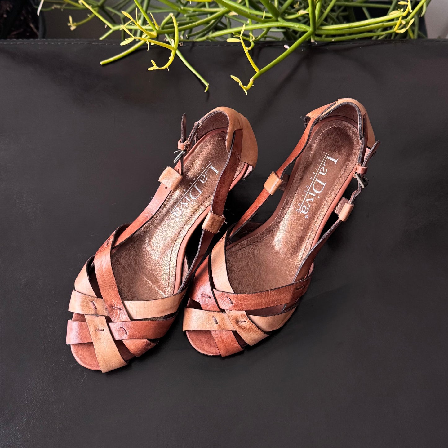 Brown Genuine Leather Heels