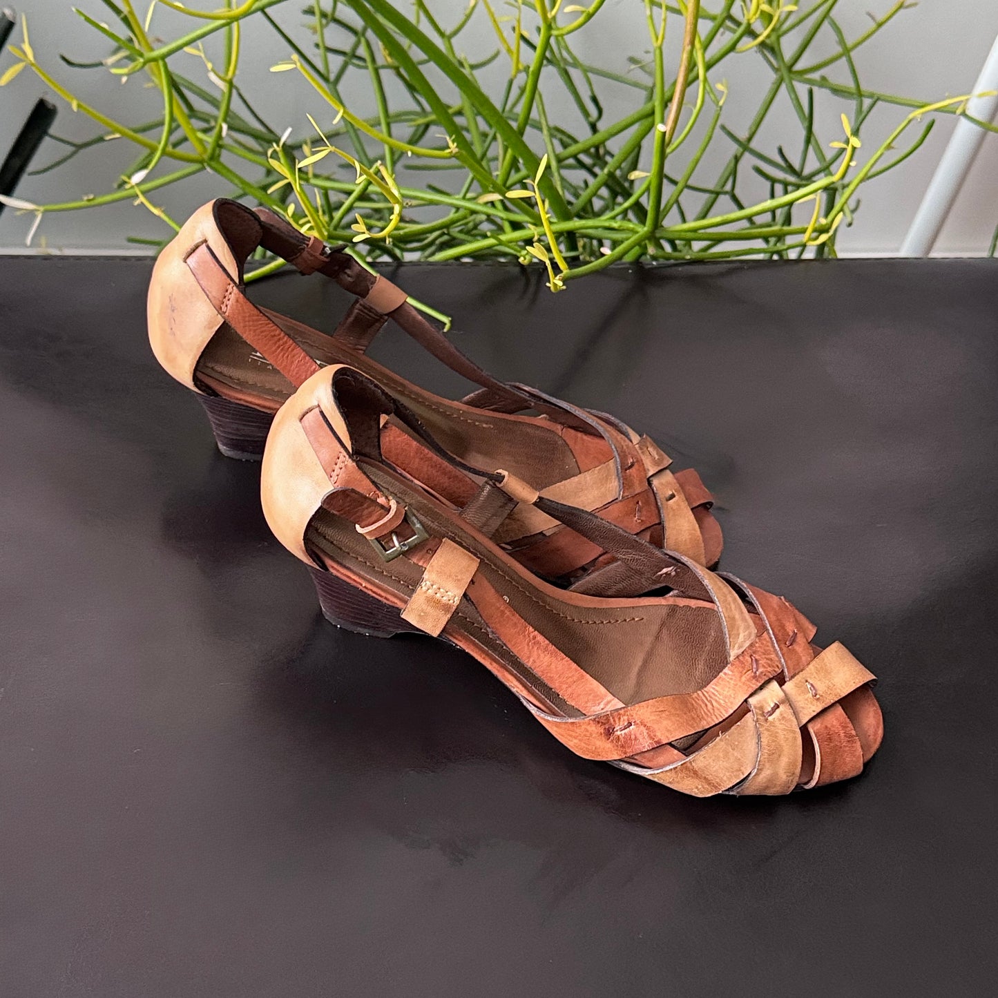 Brown Genuine Leather Heels