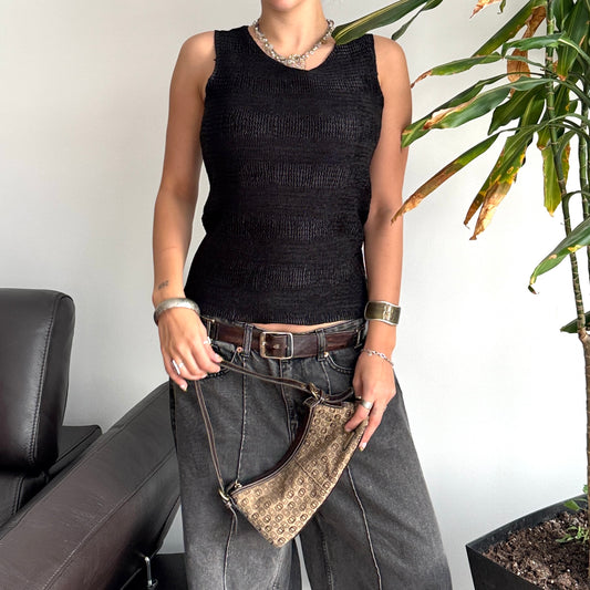 Black Textured Top