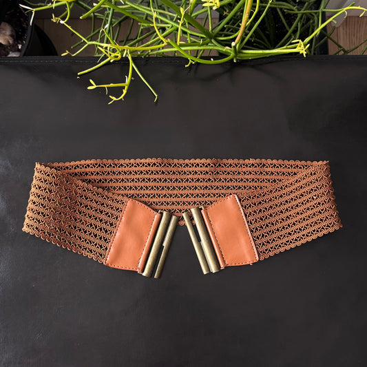 Warm Brown & Gold Chunky Belt
