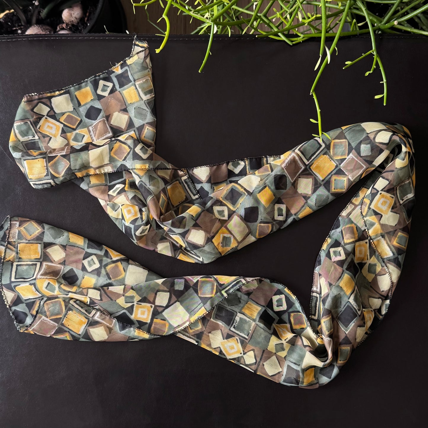 Green & Yellow Shape Scarf