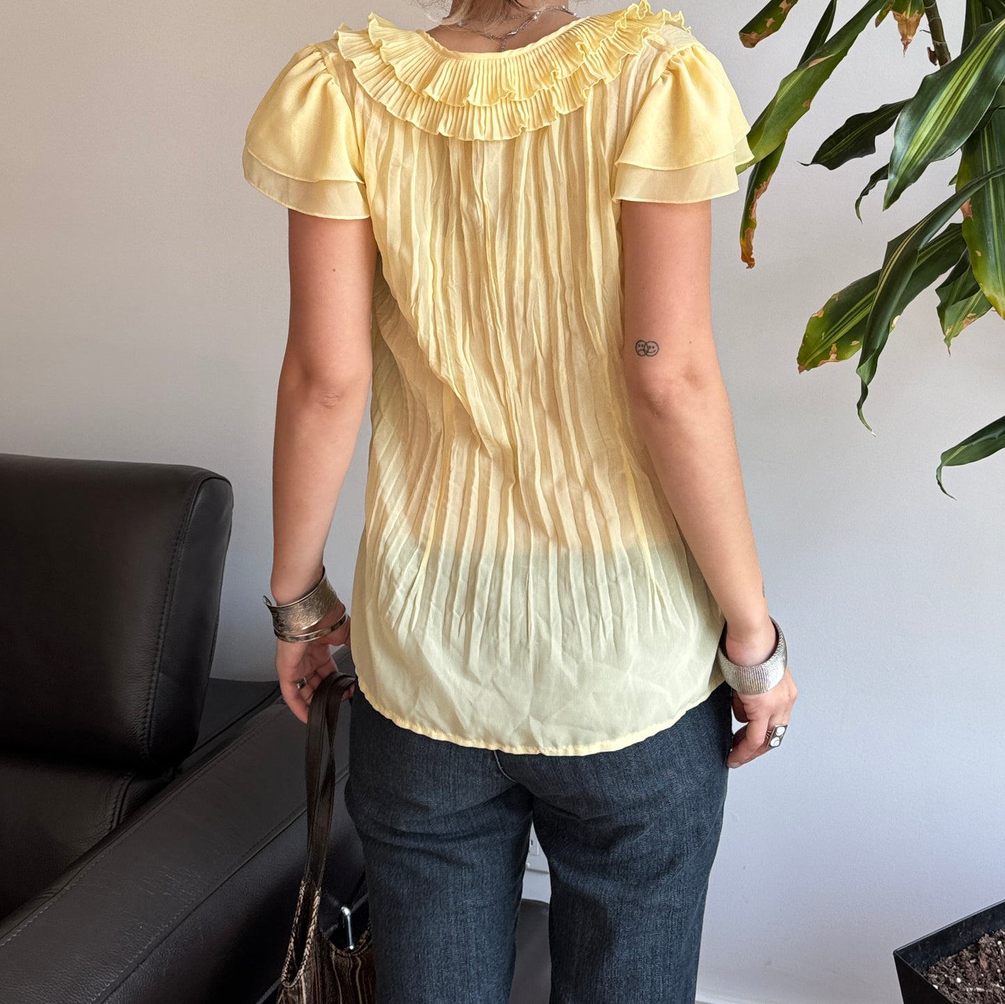 Light Yellow Ruffle Blouse