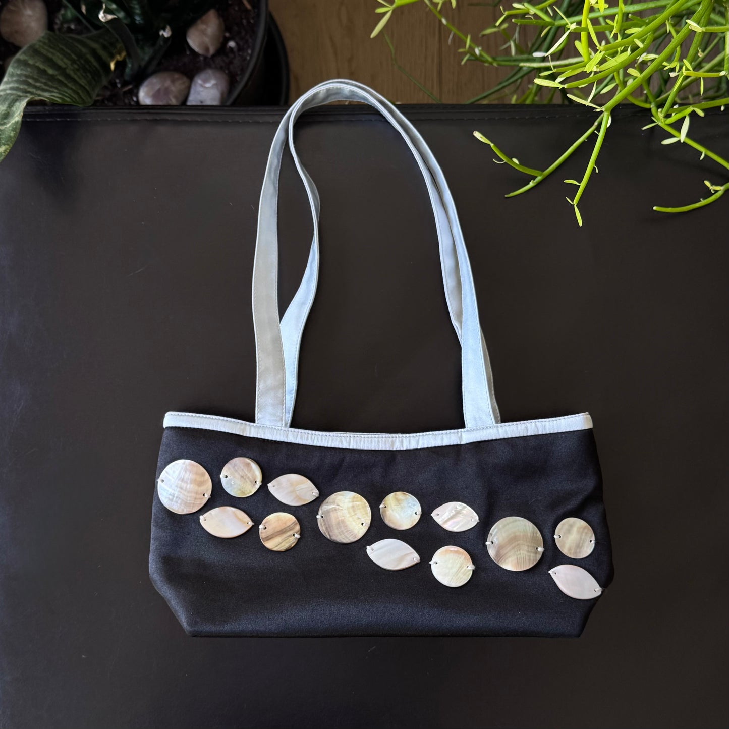 Black & Silver Shell Mini Purse