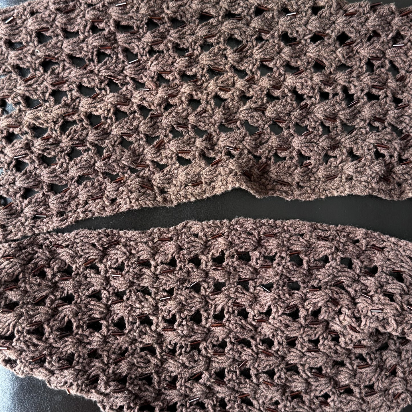 Brown All Beaded Scarf