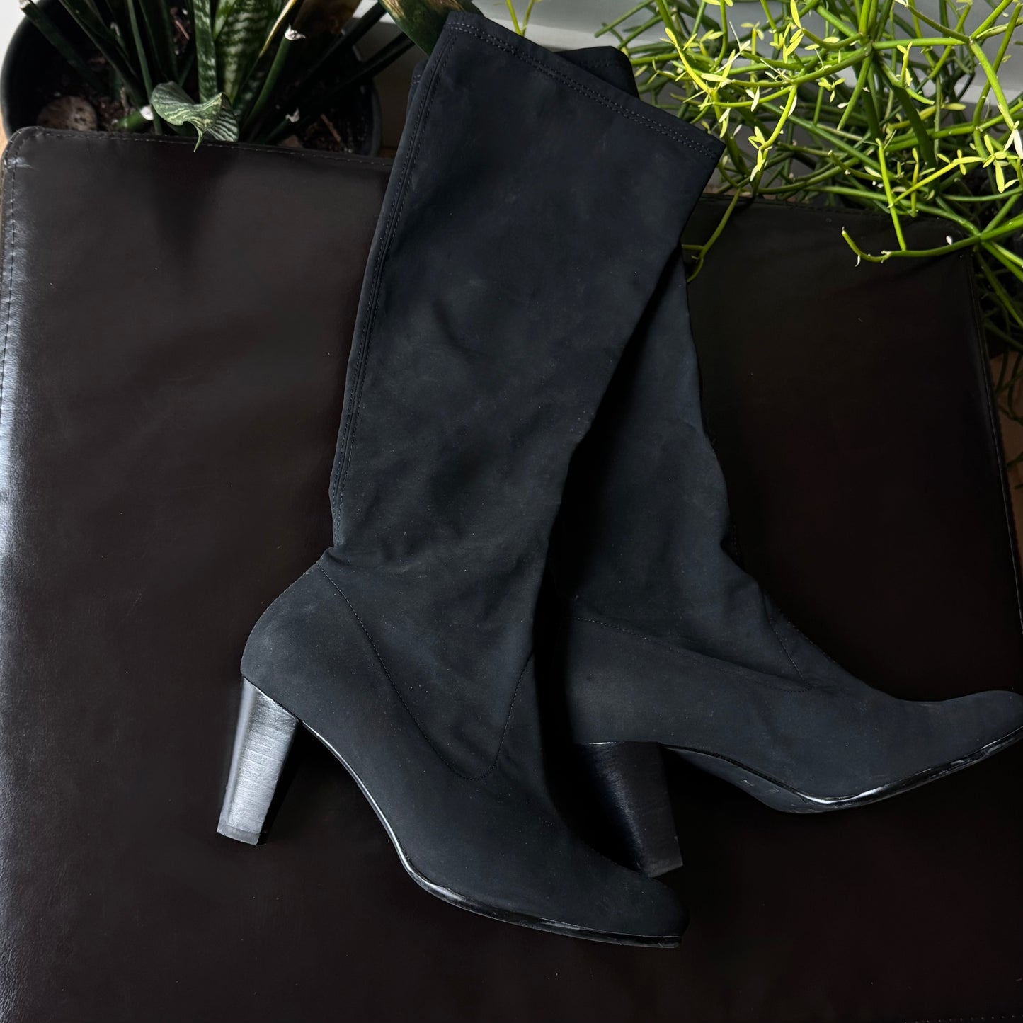 Black Matte High Heel Boots