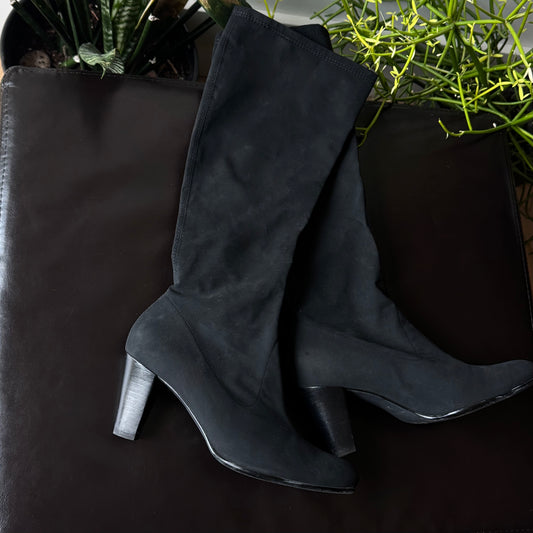 Black Matte High Heel Boots