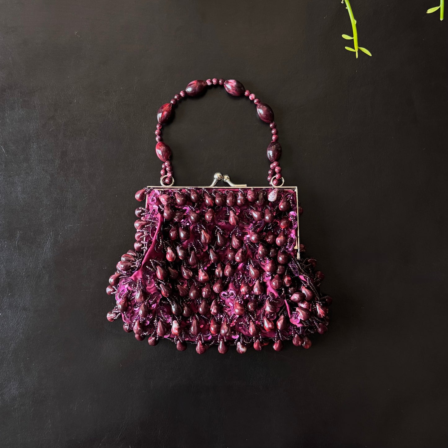 Purple Beaded Mini Purse