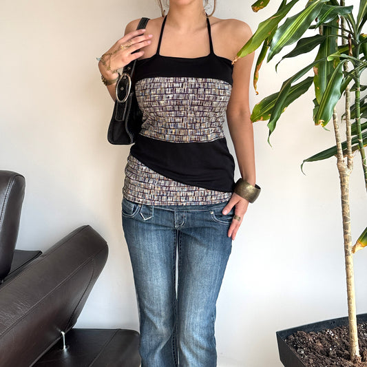 B&W Square Neck Halter Top