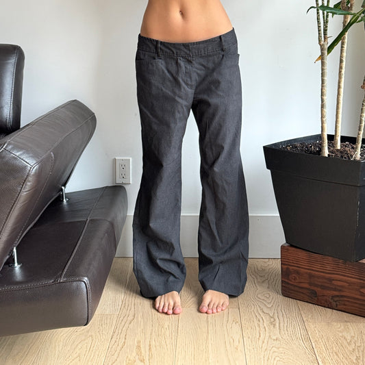 Midrise Grey Office Flared Pants