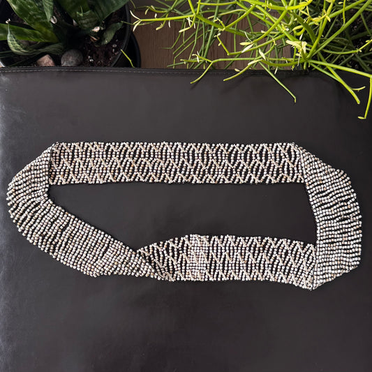 White Beaded Scarf