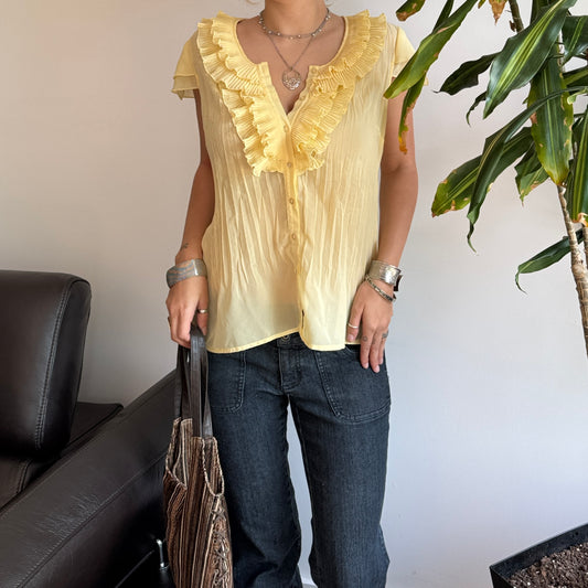 Light Yellow Ruffle Blouse