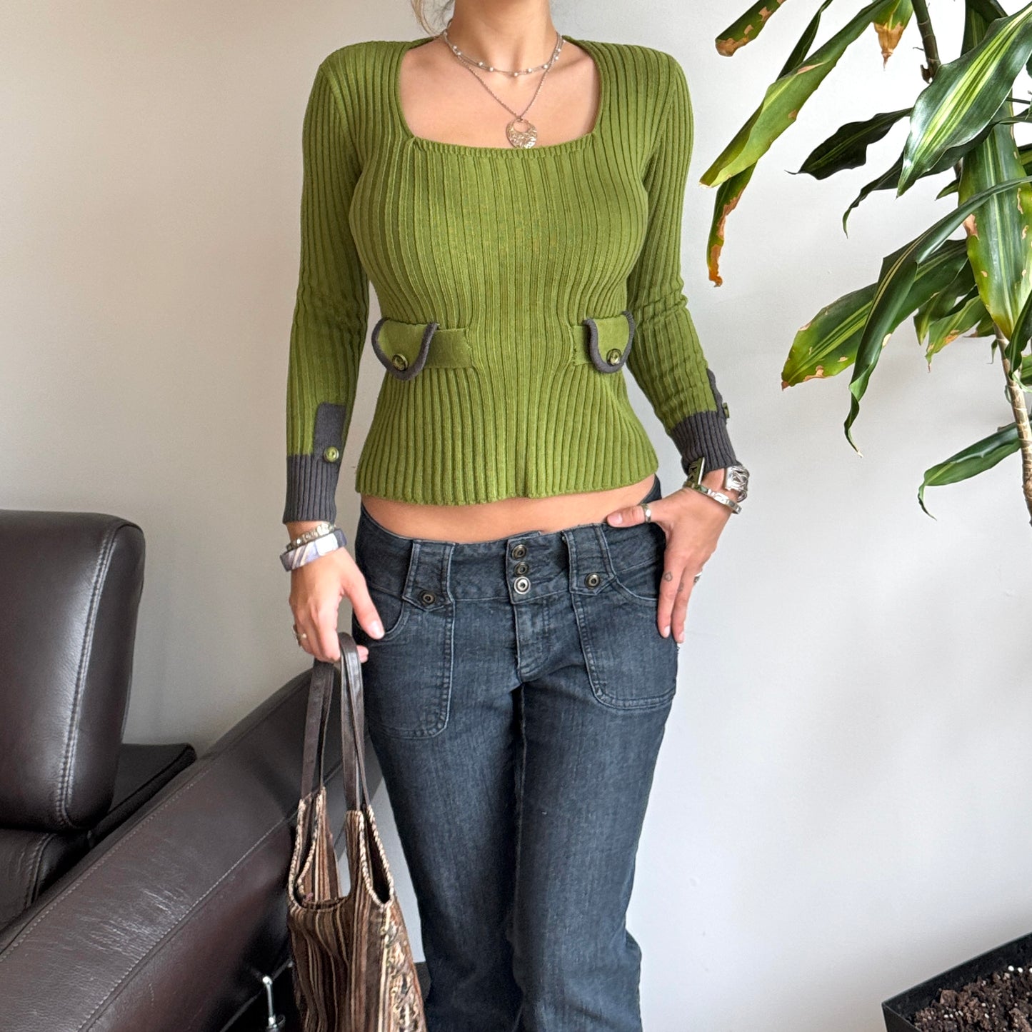 Matcha Green Top with Pockets