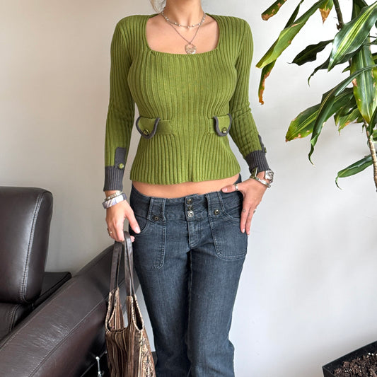 Matcha Green Top with Pockets